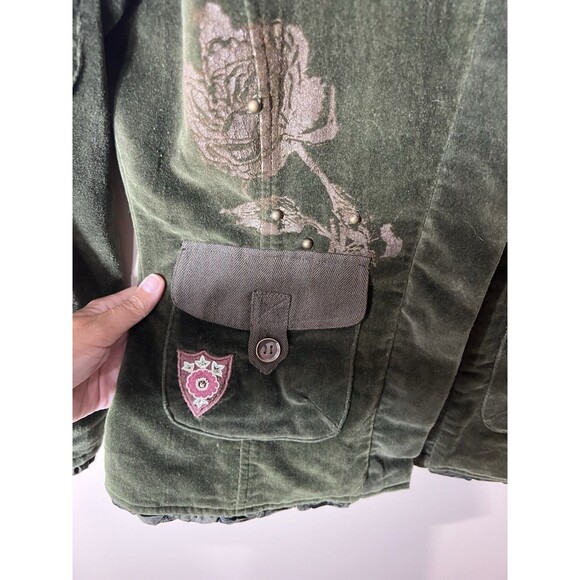 Mrs. Pepper Blazer Jacket Velour Coat Shabby Ranger Chic Hippie Pockets Small - Picture 8 of 16